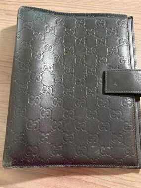 Gucci Black Guccissima planner cover GM